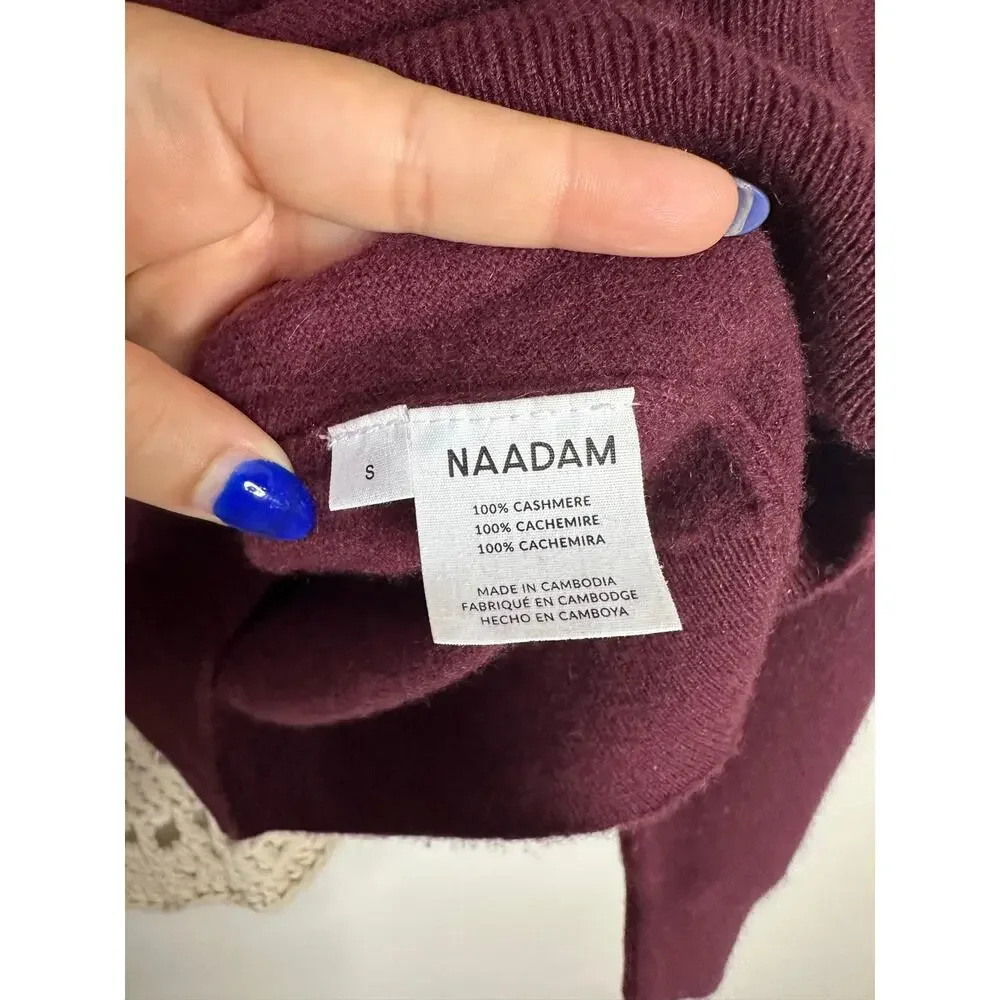Naadam Cashmere Crew Neck Sweater Size Small Wine
